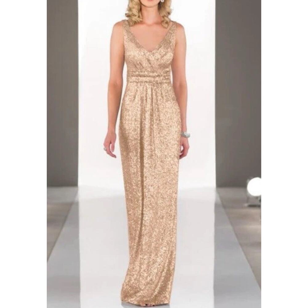 NWT Sorella Vita Sequin Gown Sleeveless Glam Rose Gold #8686 Size US 10